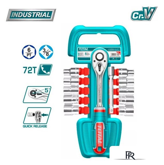 Набор трещотка с головками Total THT381121 (12 предметов) - Изображение №1 — Интернет-магазин ПроЗаказ