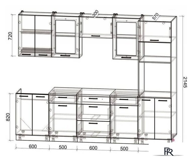 Готовая кухня Интерлиния Мила Gloss 2.8 (бордовый-черный) - Изображение №3 — Интернет-магазин ПроЗаказ