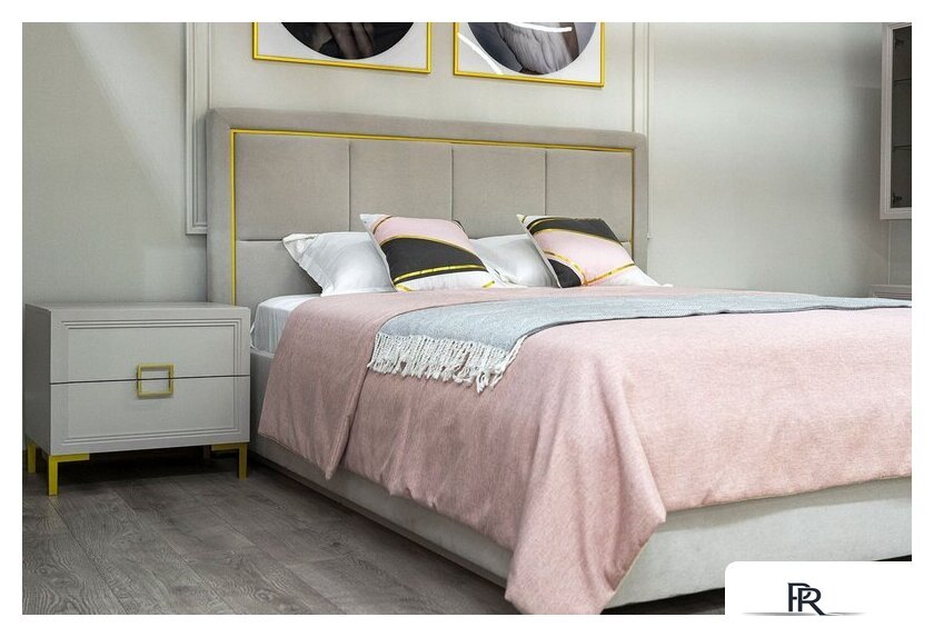 Кровать Ангстрем Дольче спальня с ПМ ДЛ-811.26 исп.30 (кашемир серый) - Изображение №11 — Интернет-магазин ПроЗаказ