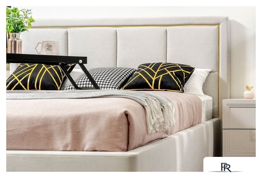 Кровать Ангстрем Дольче спальня с ПМ ДЛ-811.26 исп.30 (кашемир серый) - Изображение №14 — Интернет-магазин ПроЗаказ