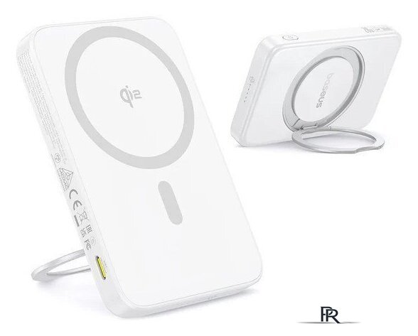 Внешний аккумулятор Baseus PicoGo Qi2 Magnetic Power Bank 5000mAh 20W (белый) - Изображение №3 — Интернет-магазин ПроЗаказ