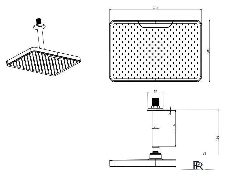 Верхний душ Aquatek AQ2071CR - Изображение №2 — Интернет-магазин ПроЗаказ