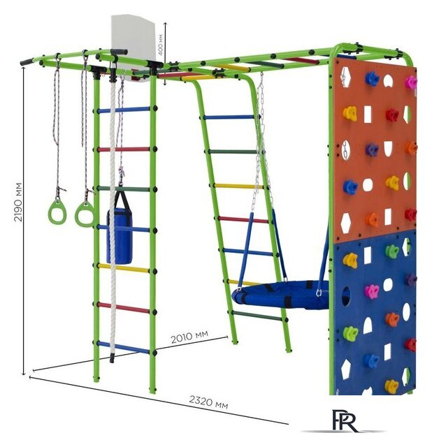 Детский спортивный комплекс Формула здоровья Street 2 (салатовый/радуга) - Изображение №5 — Интернет-магазин ПроЗаказ