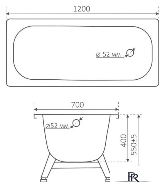 Ванна Виз Antika A-20001 120х70 (белая орхидея, c ножками) - Изображение №5 — Интернет-магазин ПроЗаказ