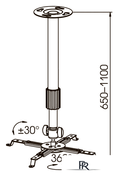 Кронштейн для проектора Kromax PROJECTOR-300 (черный) - Изображение №4 — Интернет-магазин ПроЗаказ