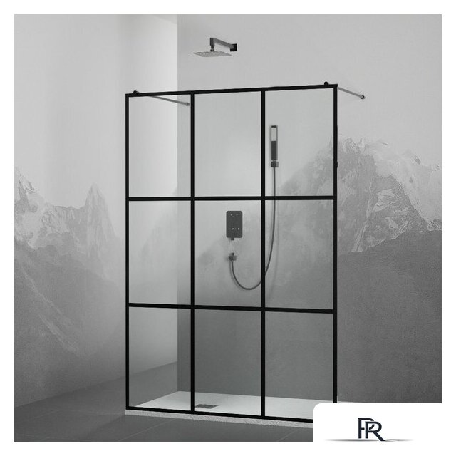 Душевая стенка RGW WA-018B 35101810-84 100 (черный/прозрачное стекло) - Изображение №1 — Интернет-магазин ПроЗаказ