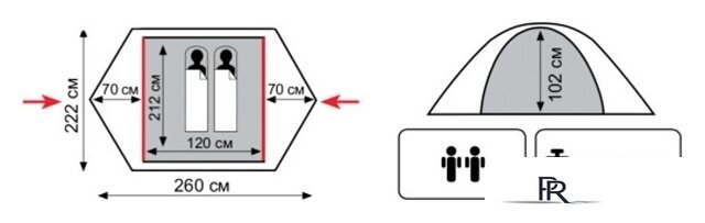 Треккинговая палатка TRAMP Colibri 2 v2 - Изображение №2 — Интернет-магазин ПроЗаказ
