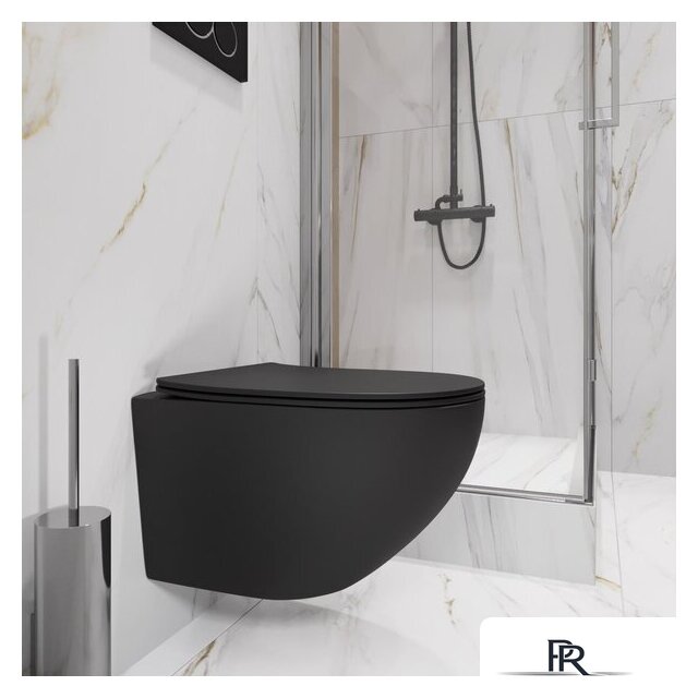 Унитаз подвесной Lauter с инсталляцией Sulzdorf с микролифтом и кнопкой смыва 219704HD (белый/черный) - Изображение №28 — Интернет-магазин ПроЗаказ