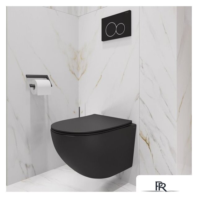 Унитаз подвесной Lauter с инсталляцией Sulzdorf с микролифтом и кнопкой смыва 219704HD (белый/черный) - Изображение №25 — Интернет-магазин ПроЗаказ