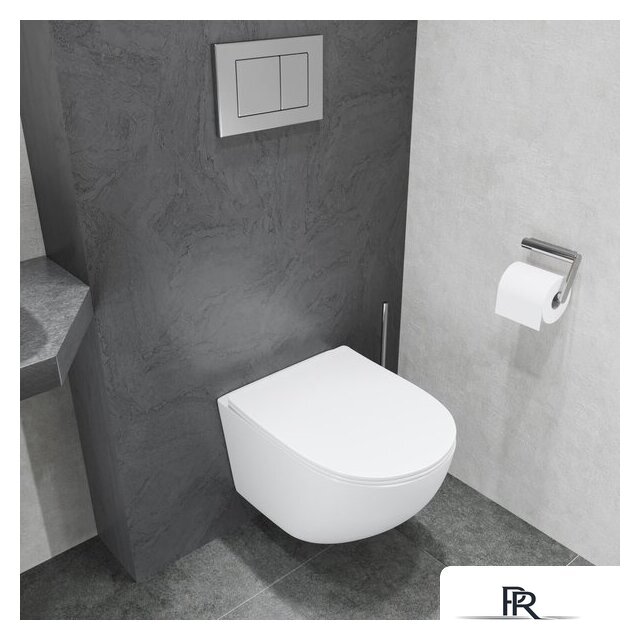 Унитаз подвесной Lauter с инсталляцией Sulzdorf с микролифтом и кнопкой смыва 219704HD (белый/черный) - Изображение №21 — Интернет-магазин ПроЗаказ