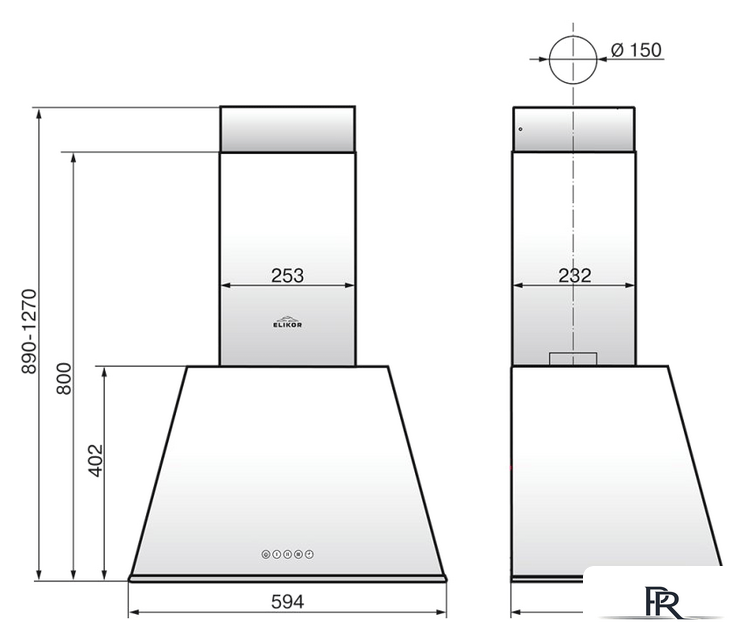 Кухонная вытяжка Elikor Гамма 60П-650-Э3Д (антрацит/серебро) (946118) - Изображение №2 — Интернет-магазин ПроЗаказ