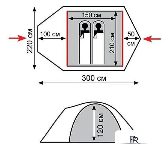 Экспедиционная палатка TRAMP Mountain 2 v2 (зеленый) - Изображение №17 — Интернет-магазин ПроЗаказ