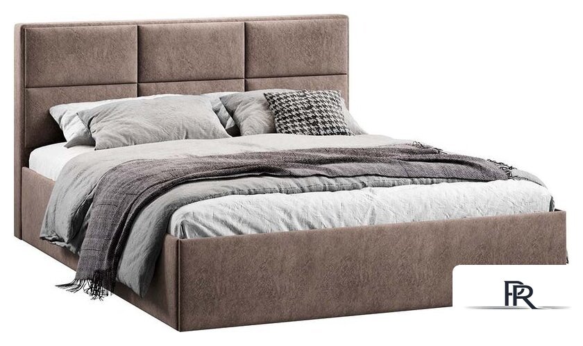 Кровать Трия Стелла Тип 1 c ПМ и заглушиной 160x200 (микровелюр Wellmart Latte) - Изображение №1 — Интернет-магазин ПроЗаказ