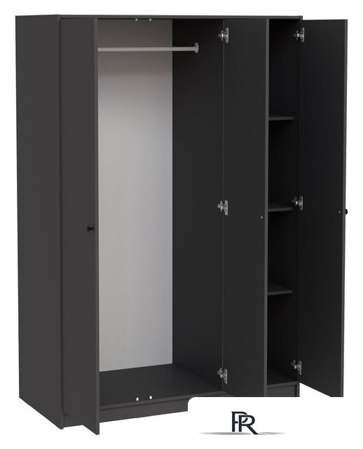 Шкаф распашной Mio Tesoro Мини 3 двери 2.07.01.040.2 (черный) - Изображение №3 — Интернет-магазин ПроЗаказ