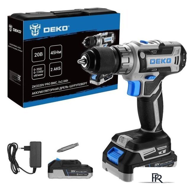 Дрель-шуруповерт Deko ZKCD20V PRO 084-1005 (с 2-мя АКБ, кейс) - Изображение №1 — Интернет-магазин ПроЗаказ