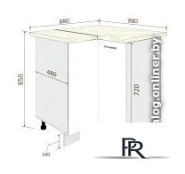 Шкаф напольный Кортекс-мебель Корнелия Лира НШУ угловой (черный/марсель) - Изображение №5 — Интернет-магазин ПроЗаказ