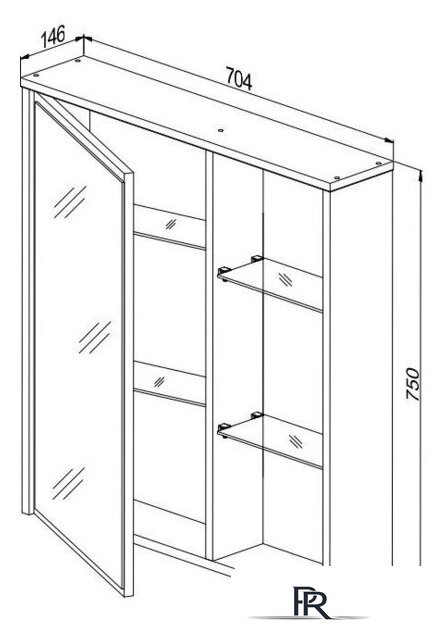  СанитаМебель Шкаф Камелия-07.70 (левый, белый) - Изображение №2 — Интернет-магазин ПроЗаказ