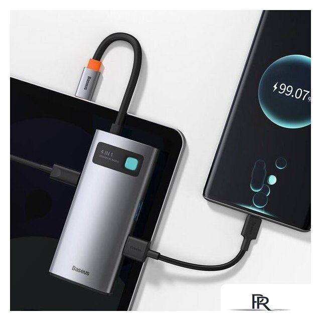Док-станция Baseus Metal Gleam Series 4 in 1 Multifunctional Type-C CAHUB-CY0G - Изображение №8 — Интернет-магазин ПроЗаказ