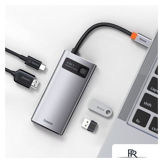 Док-станция Baseus Metal Gleam Series 4 in 1 Multifunctional Type-C CAHUB-CY0G - Изображение №7 — Интернет-магазин ПроЗаказ