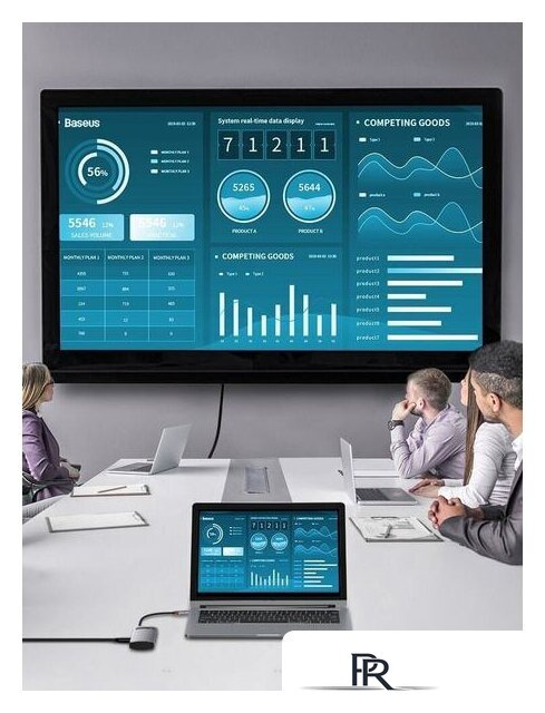 Док-станция Baseus Metal Gleam Series 4 in 1 Multifunctional Type-C CAHUB-CY0G - Изображение №12 — Интернет-магазин ПроЗаказ