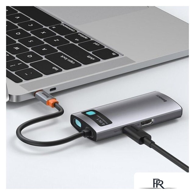 Док-станция Baseus Metal Gleam Series 4 in 1 Multifunctional Type-C CAHUB-CY0G - Изображение №9 — Интернет-магазин ПроЗаказ