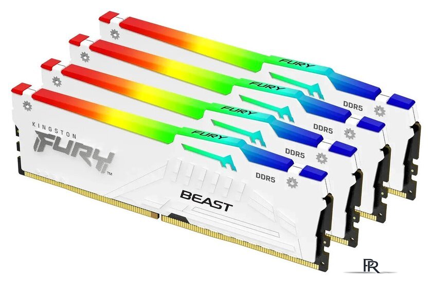 Оперативная память Kingston FURY Beast RGB 4x32ГБ DDR5 5200 МГц KF552C40BWAK4-128 - Изображение №1 — Интернет-магазин ПроЗаказ