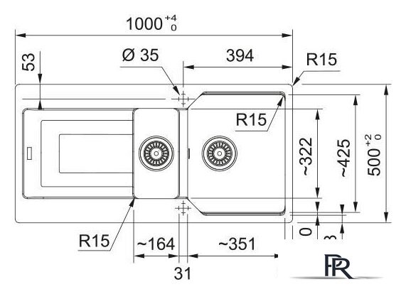 Кухонная мойка Franke Urban UBG 651-100 114.0741.215 (оникс) - Изображение №3 — Интернет-магазин ПроЗаказ