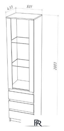 Шкаф-витрина НК-Мебель Stern ШКВ-1 72678280 (белый) - Изображение №8 — Интернет-магазин ПроЗаказ