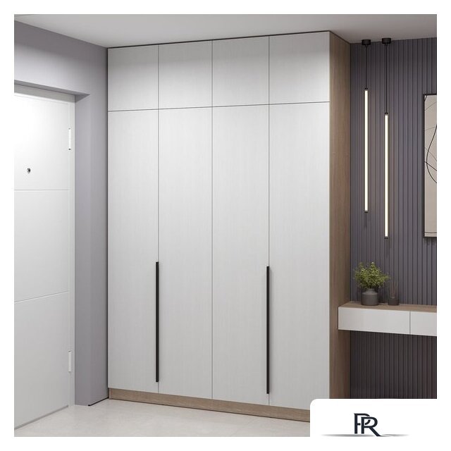 Шкаф распашной Soma Lord Black 4-х створчатый 160x240 (дуб сонома/белый) - Изображение №4 — Интернет-магазин ПроЗаказ