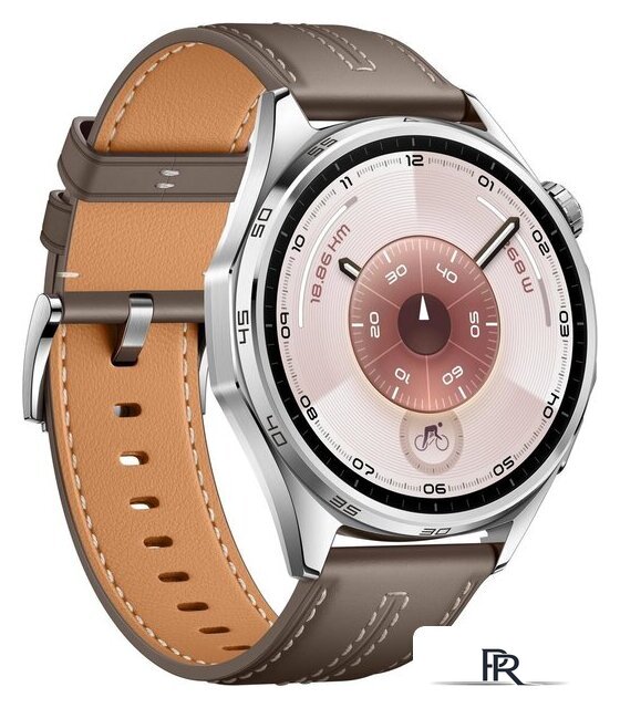 Умные часы Huawei Watch GT 6 46 мм (серебристый, с коричневым кожаным ремешком, международная версия) - Изображение №3 — Интернет-магазин ПроЗаказ