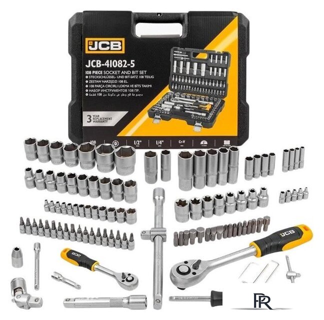 Набор трещотка с головками и битами JCB JCB-41082-5 (108 предметов) - Изображение №1 — Интернет-магазин ПроЗаказ