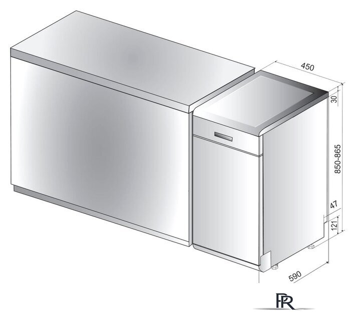 Отдельностоящая посудомоечная машина Whirlpool WSFO 3O34 PF X - Изображение №2 — Интернет-магазин ПроЗаказ