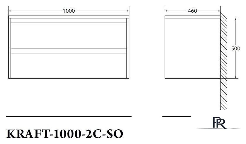  BelBagno Тумба под умывальник Kraft-1000-2C-SO-RT (rovere tabacco) - Изображение №3 — Интернет-магазин ПроЗаказ