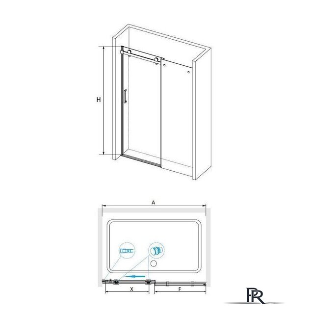 Душевая дверь RGW TO-14B 02071415-14 150 (черный/прозрачное стекло) - Изображение №2 — Интернет-магазин ПроЗаказ