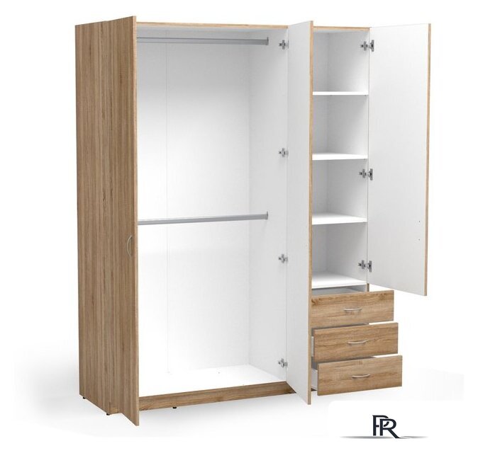 Шкаф распашной Involux Престон 226H012 (сонома/белый) - Изображение №2 — Интернет-магазин ПроЗаказ