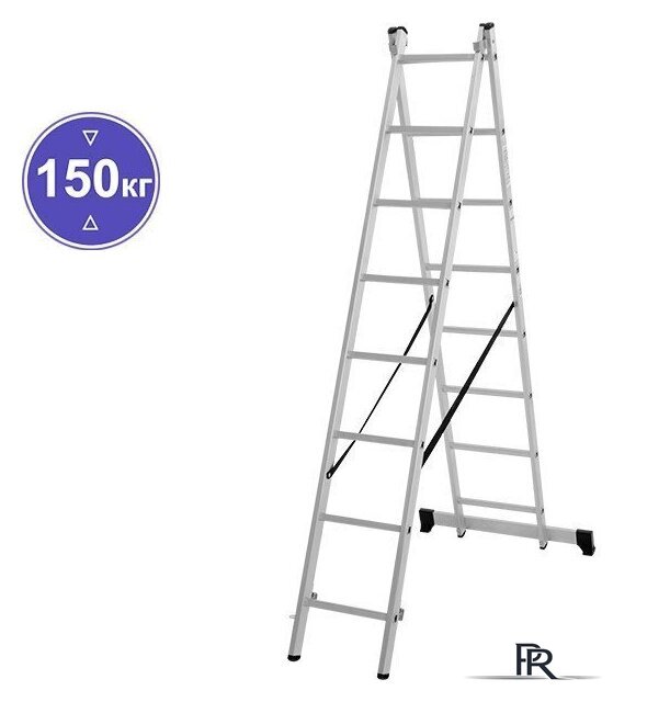 Лестница-стремянка Новая высота NV 122 алюминиевая двухсекционная 2x8 ступеней - Изображение №1 — Интернет-магазин ПроЗаказ