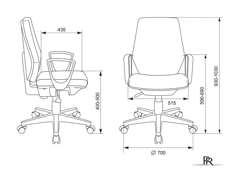 Офисное кресло Бюрократ CH-W545 (серый) - Изображение №7 — Интернет-магазин ПроЗаказ