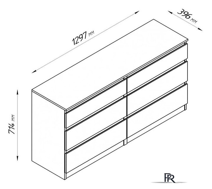 Комод Mio Tesoro Кастор 6 ящиков 2.03.02.080.3 (дуб сонома) - Изображение №6 — Интернет-магазин ПроЗаказ