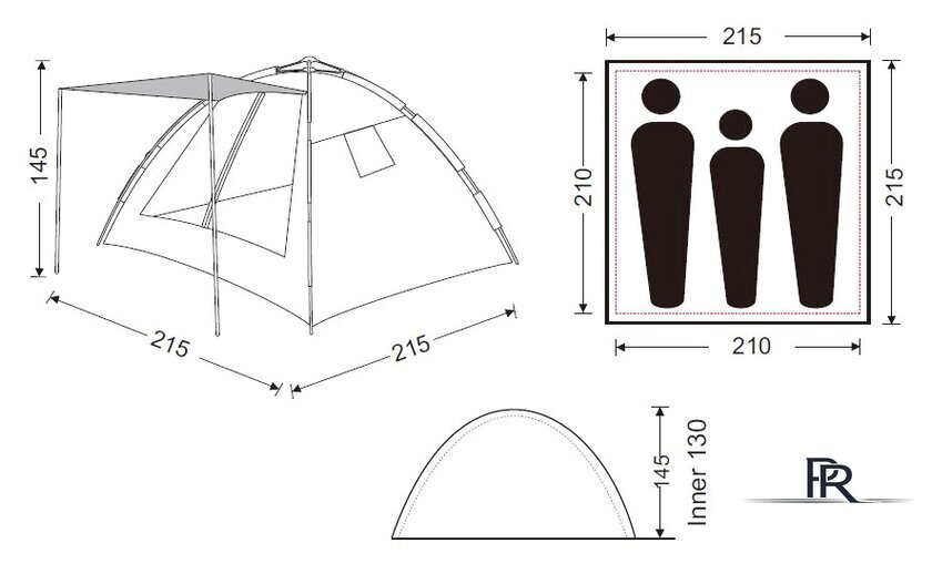 Треккинговая палатка KingCamp Monza 3 [KT3094] - Изображение №6 — Интернет-магазин ПроЗаказ