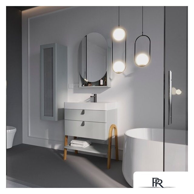  Lauter Шкаф-полупенал Estel 35 (светло-серый полуматовый) - Изображение №1 — Интернет-магазин ПроЗаказ