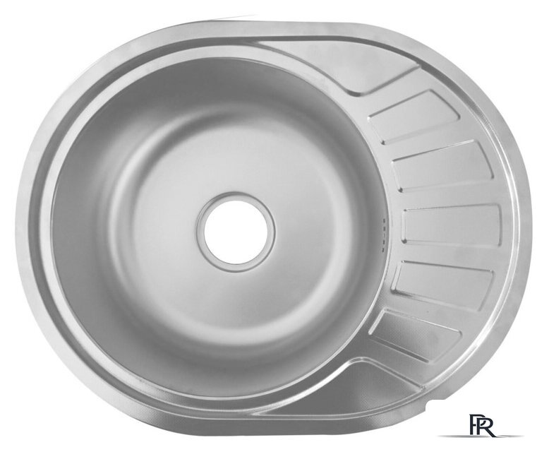 Кухонная мойка AKS Овальная 57x45 (матовый хром) - Изображение №1 — Интернет-магазин ПроЗаказ