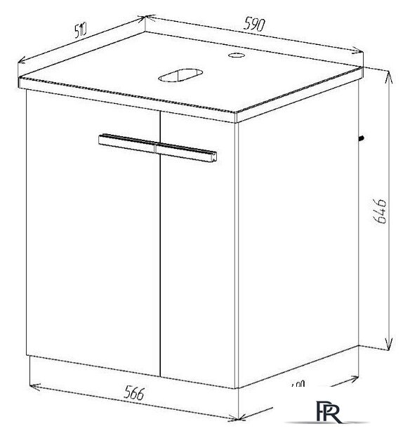  Viant Тумба под умывальник Мюнхен VMUN60NH-T2STP - Изображение №4 — Интернет-магазин ПроЗаказ