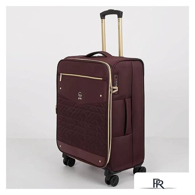 Чемодан-спиннер Grott 338-1731/3-24 (бордовый) - Изображение №4 — Интернет-магазин ПроЗаказ