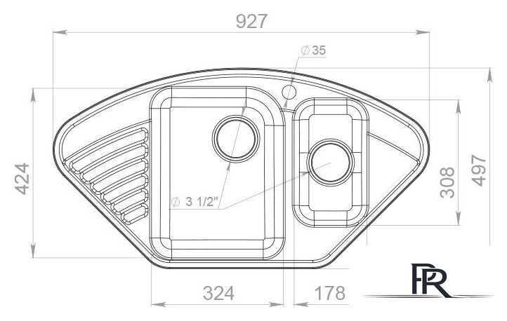 Кухонная мойка GranFest QUARZ Z-14 (песочный) - Изображение №2 — Интернет-магазин ПроЗаказ