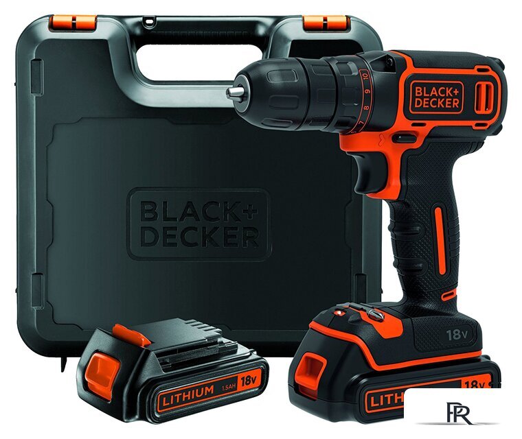 Дрель-шуруповерт Black & Decker BDCDC18KB (с 2-мя АКБ и кейсом) - Изображение №1 — Интернет-магазин ПроЗаказ