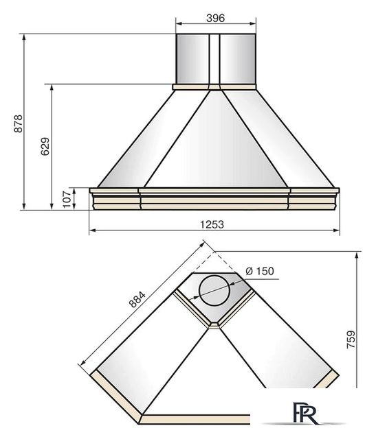 Кухонная вытяжка Elikor Форест 90П-650-П3Д (бежевый/дуб неокрашенный) - Изображение №2 — Интернет-магазин ПроЗаказ