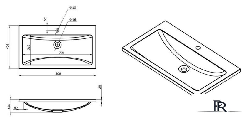 Умывальник Versalia Soft 80 - Изображение №10 — Интернет-магазин ПроЗаказ