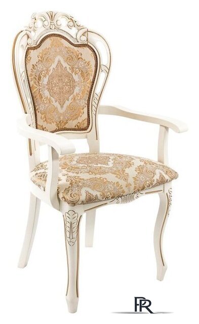 Стул с подлокотниками Woodville Bronte (молочный/патина) - Изображение №1 — Интернет-магазин ПроЗаказ
