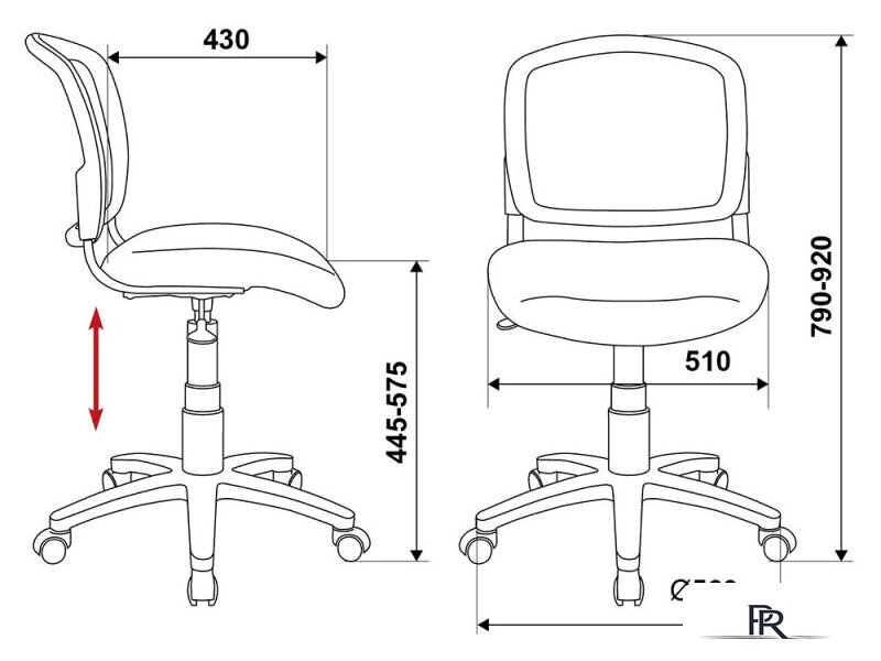 Компьютерное кресло Бюрократ CH-W296NX/26-24 (голубой) - Изображение №5 — Интернет-магазин ПроЗаказ