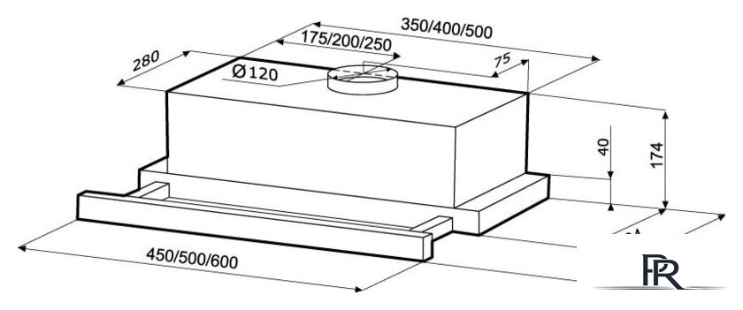 Кухонная вытяжка Krona Kamilla 450 (белый) - Изображение №2 — Интернет-магазин ПроЗаказ